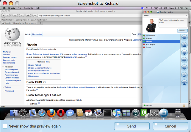 Send a screenshot from a Mac